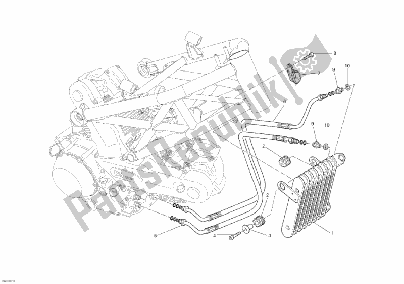 Todas las partes para Enfriador De Aceite de Ducati Monster 1100 USA 2010